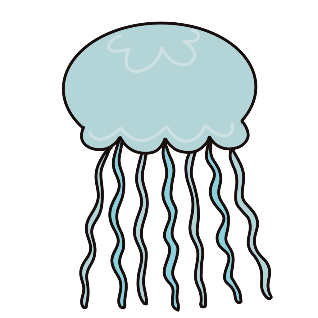 くらげ（クラゲ・海月）のイラスト素材
