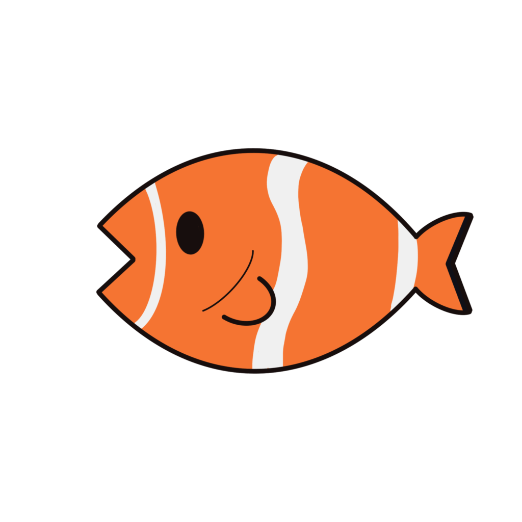 オレンジ色の魚（さかな・サカナ）のイラスト素材