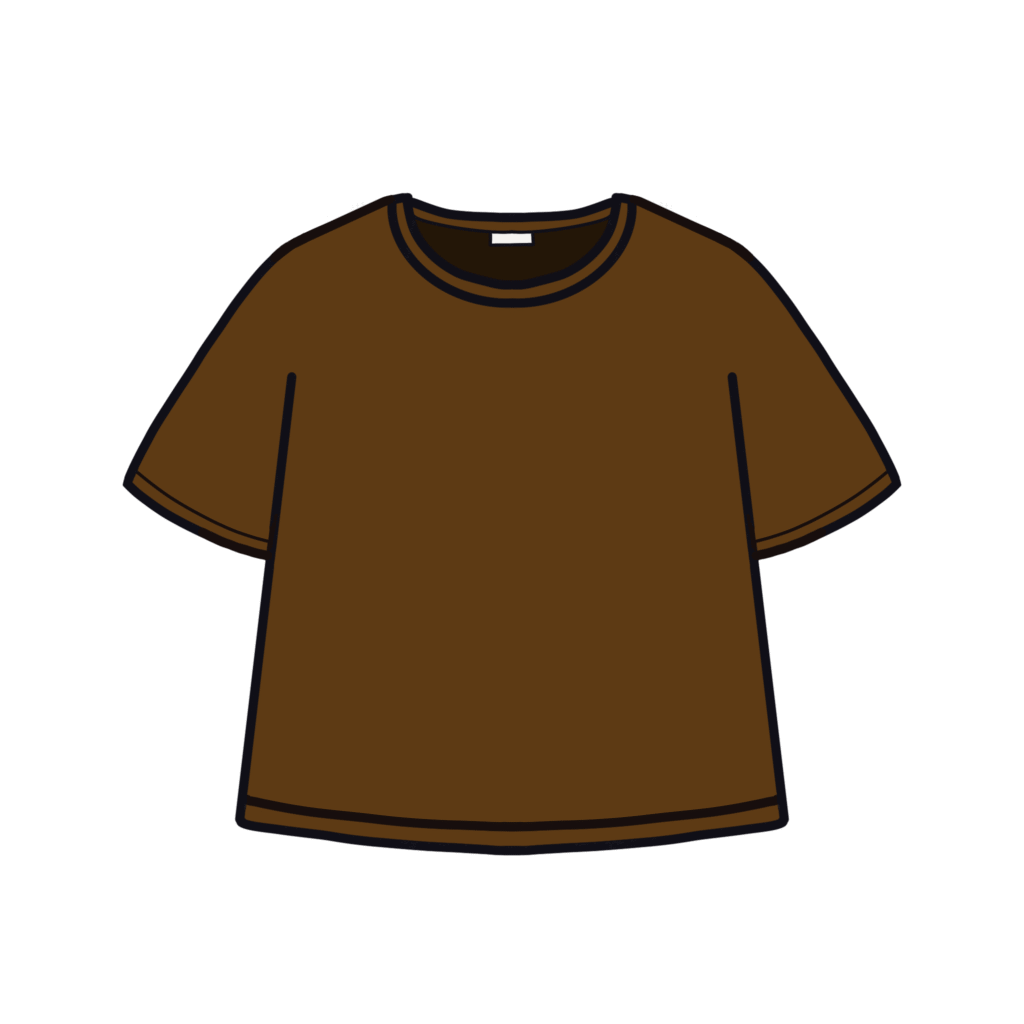 茶色の半袖Tシャツのイラスト素材