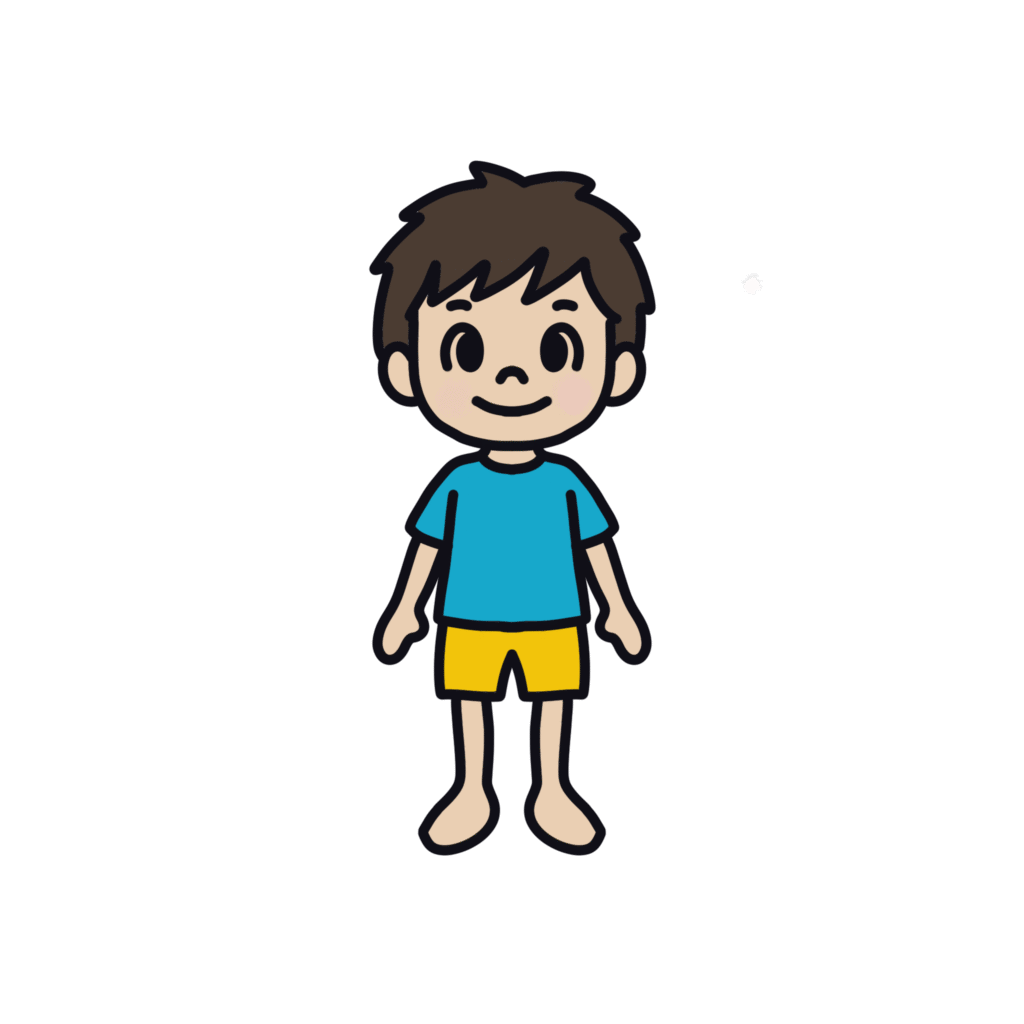 立っている男の子のイラスト
