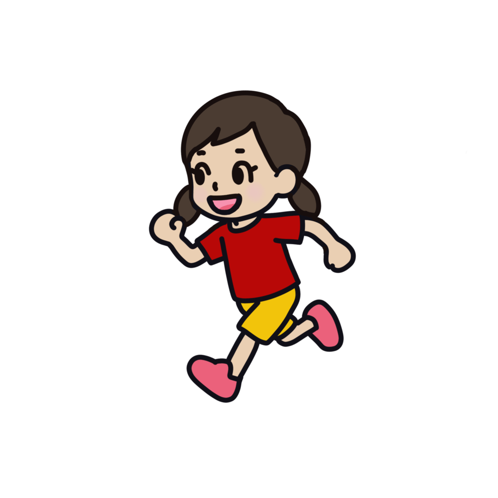 走る女の子のイラスト