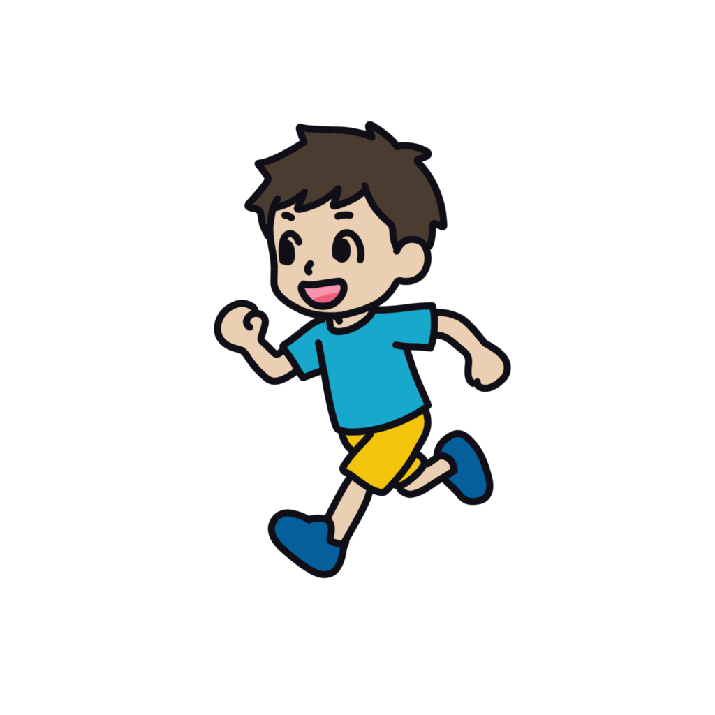 走る男の子のイラスト