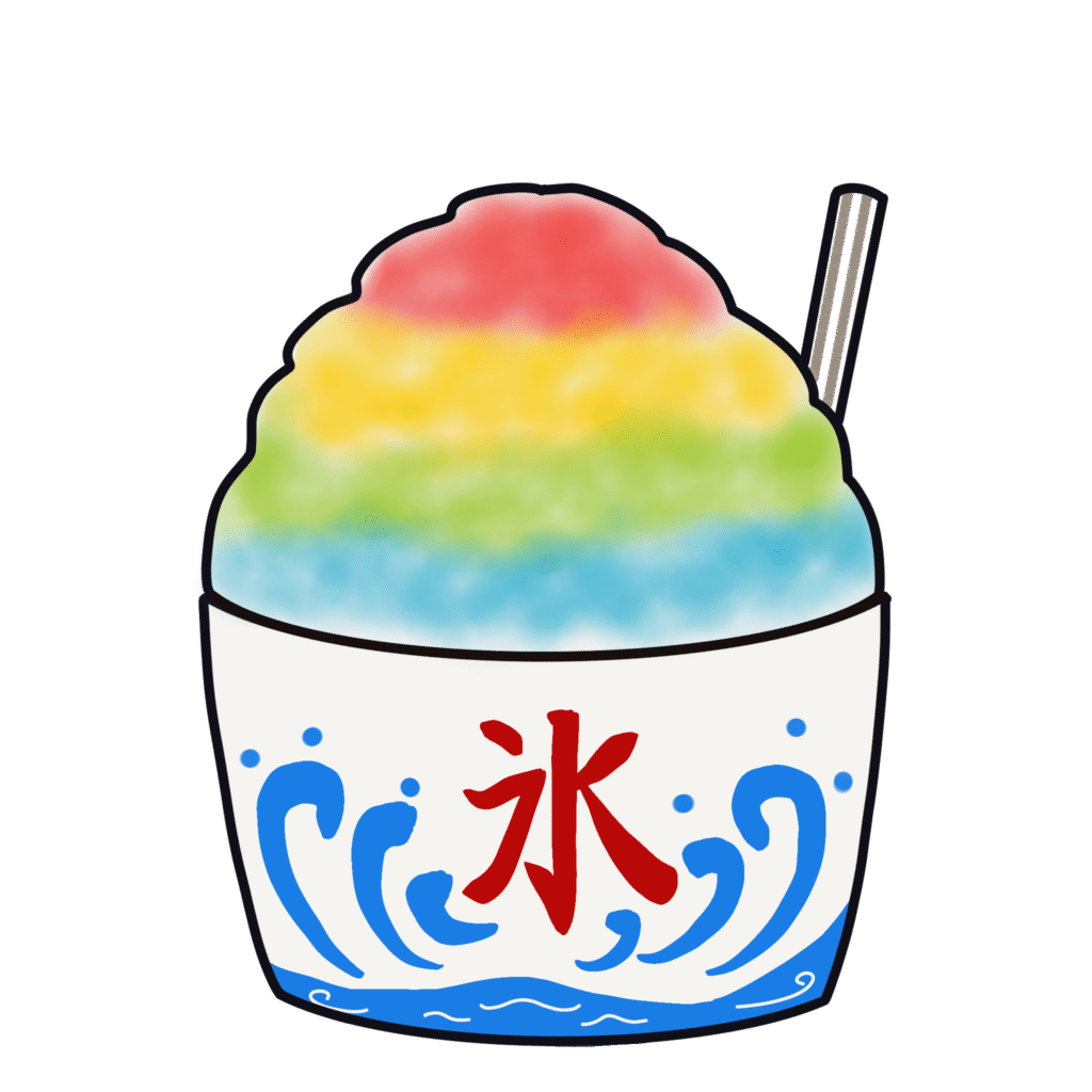 かき氷（レインボー）のイラスト素材