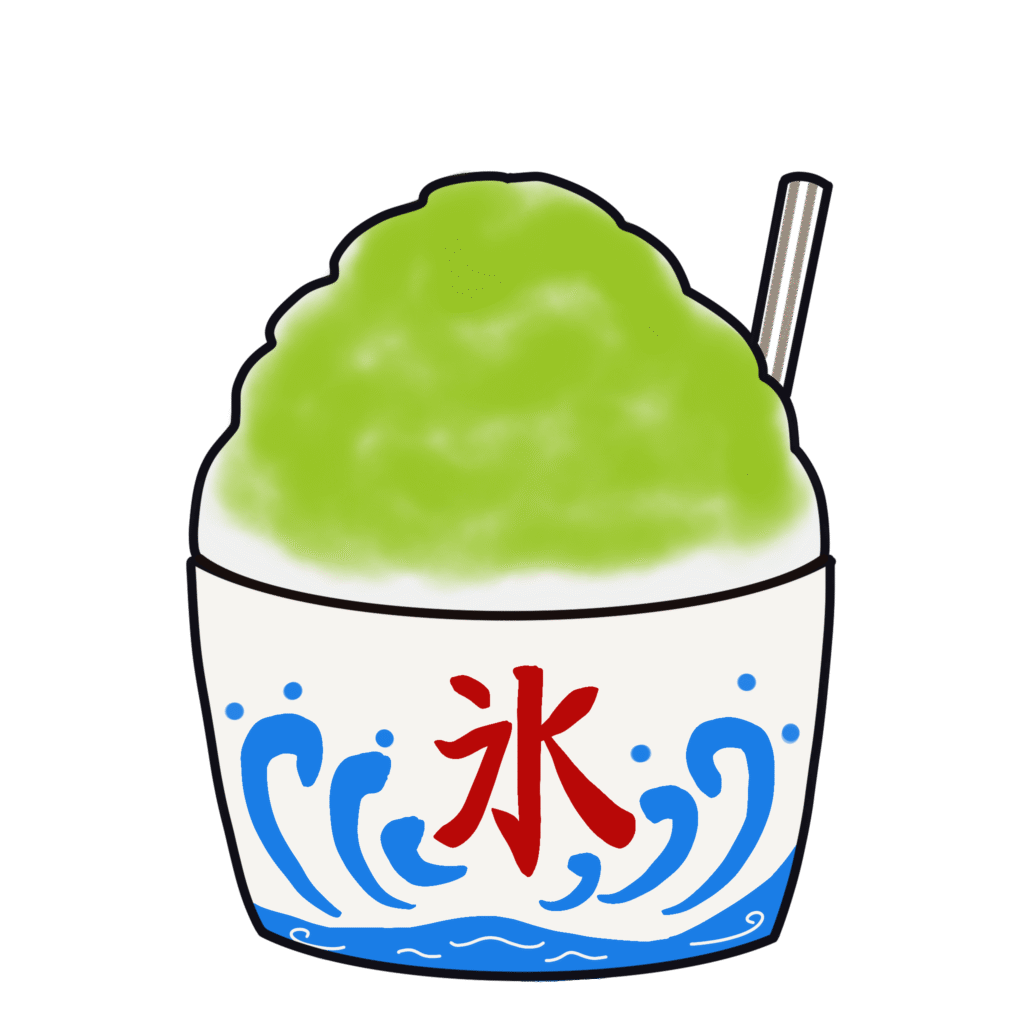 かき氷（緑）のイラスト素材
