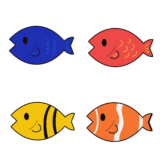 カラフルなさかな（魚・サカナ）のイラスト素材
