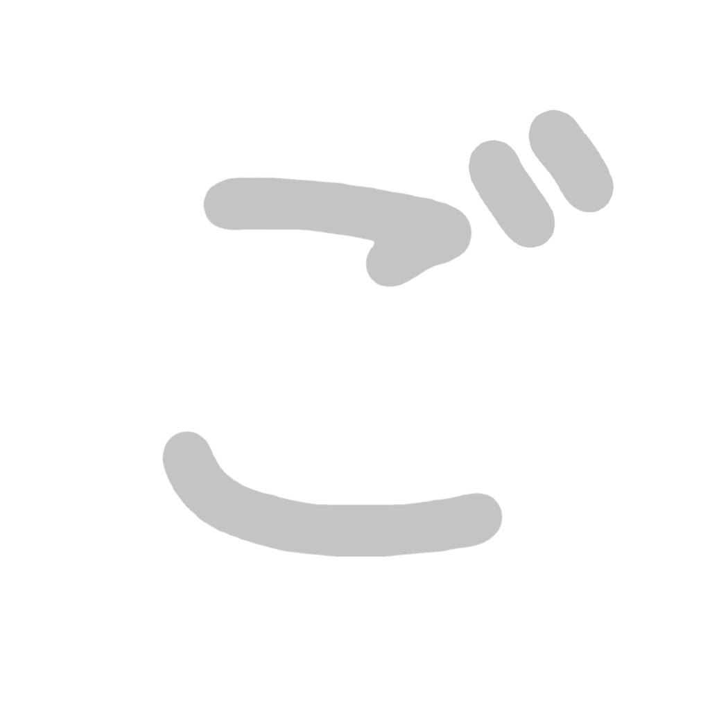 ひらがな『ご』のなぞり書き（グレー）