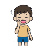 眠気を感じている男の子のフリーイラスト