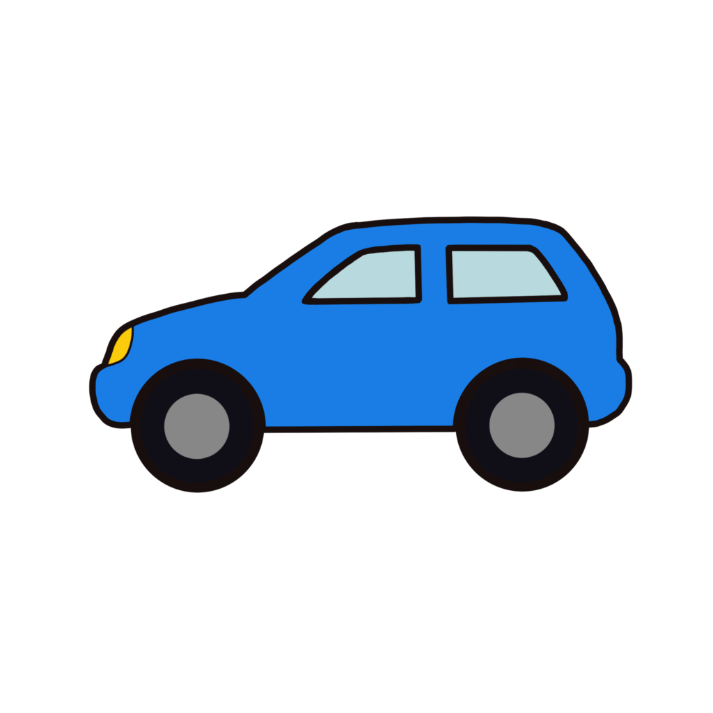 水色の車（くるま、クルマ）のイラスト素材