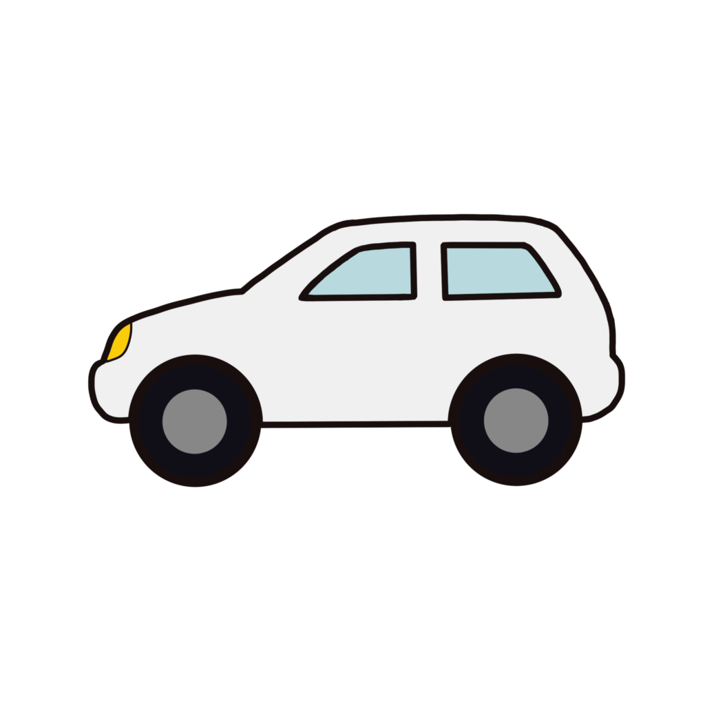 白色の車（くるま、クルマ）のイラスト素材