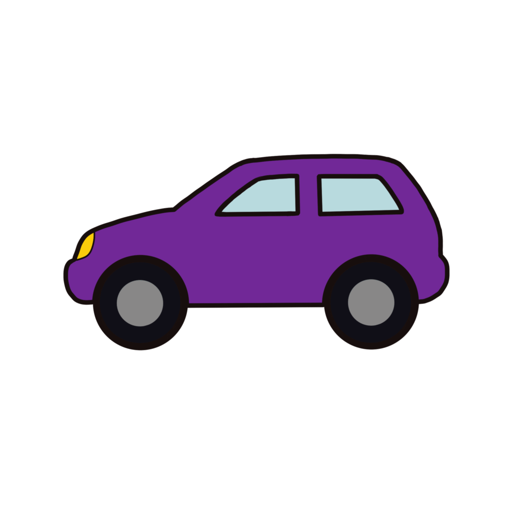 紫色の車（くるま、クルマ）のイラスト素材