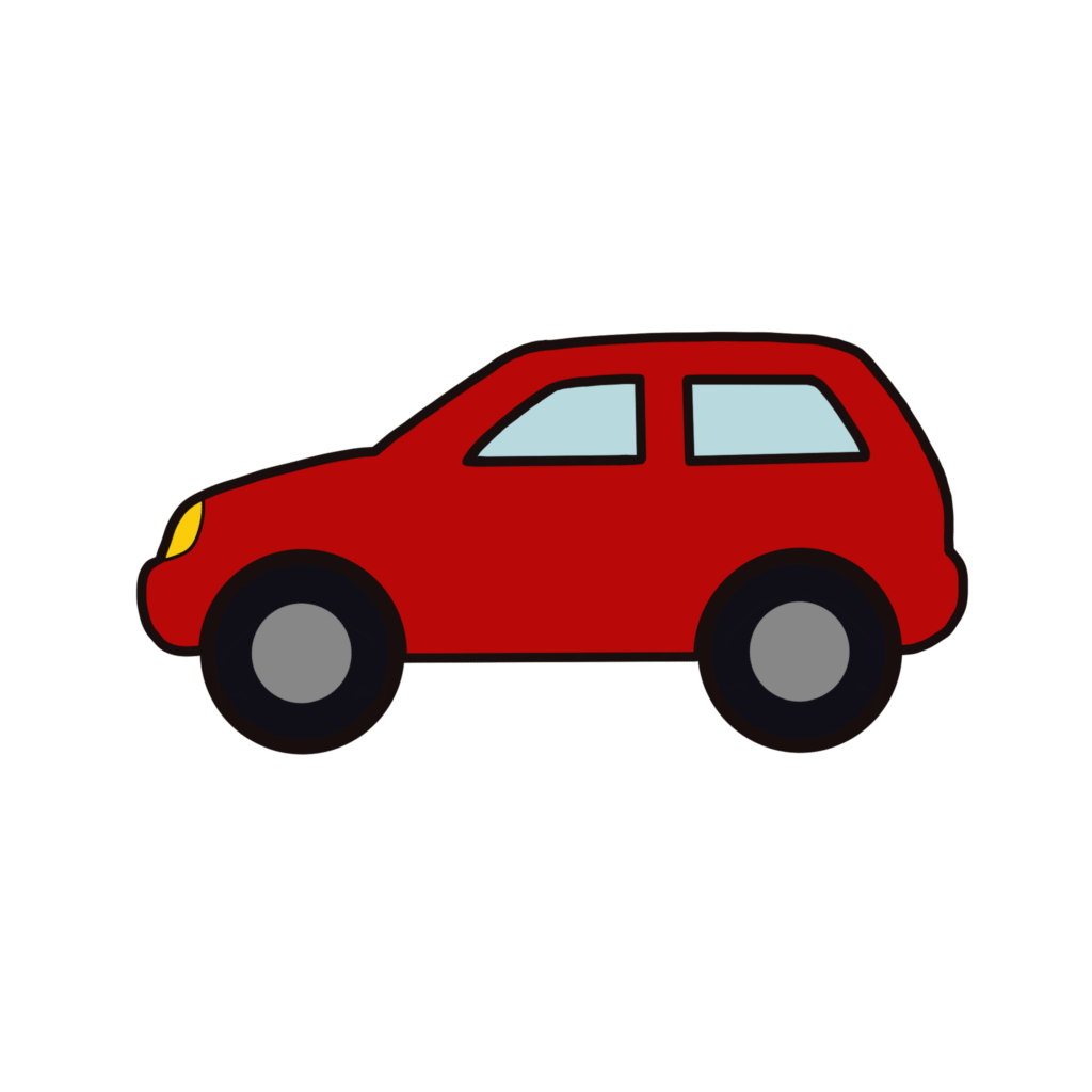 赤色の車（くるま、クルマ）のイラスト素材