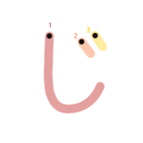 ひらがな『じ』のなぞり書き（カラー）