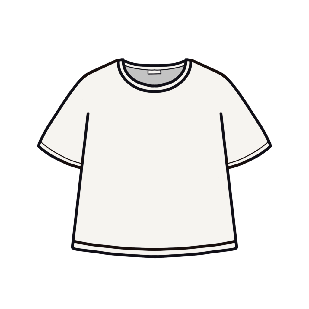白い半袖Tシャツのイラスト素材