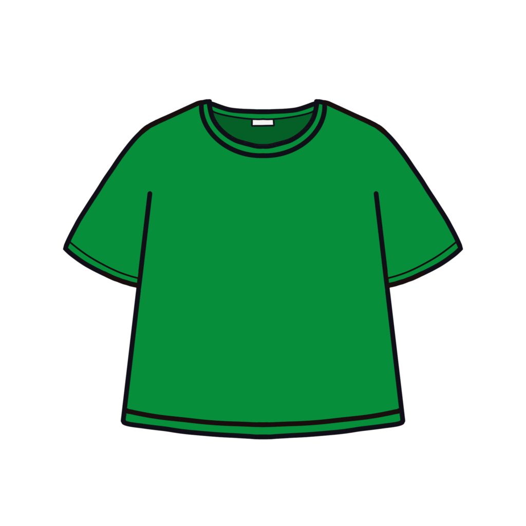 緑色の半袖Tシャツのイラスト素材