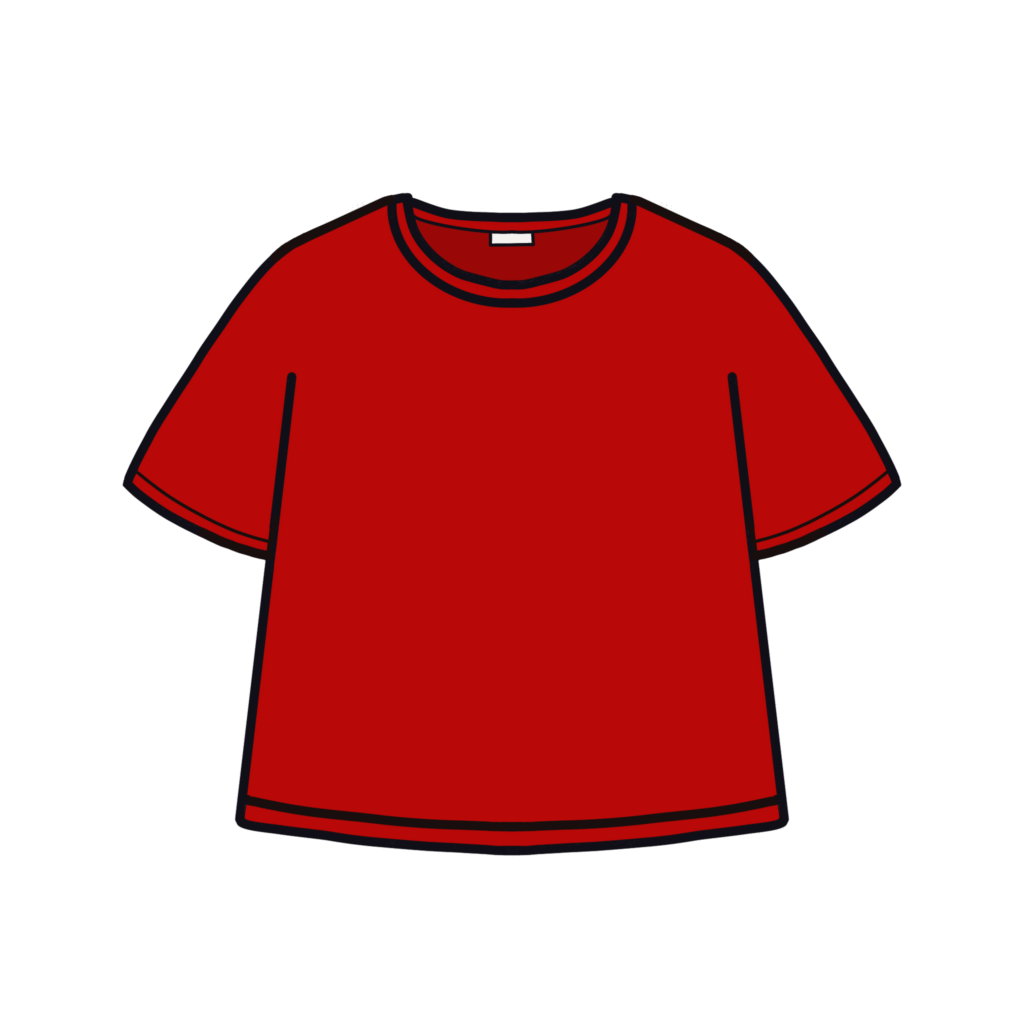 赤色の半袖Tシャツのイラスト素材