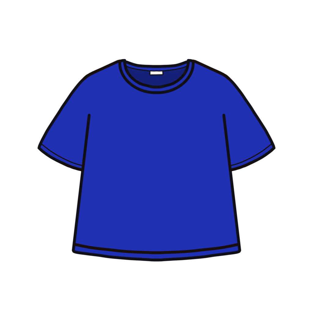 青色の半袖Tシャツのイラスト素材
