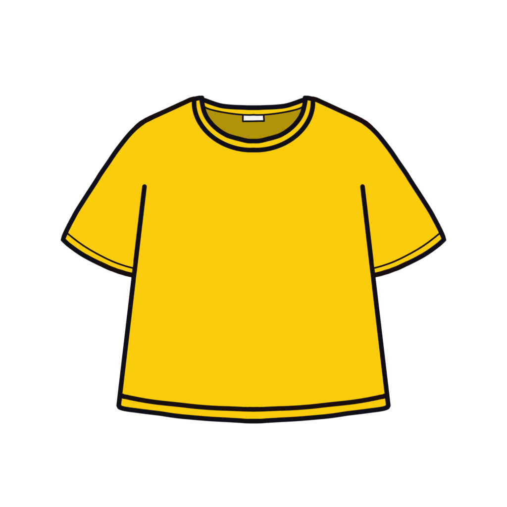 黄色の半袖Tシャツのイラスト素材