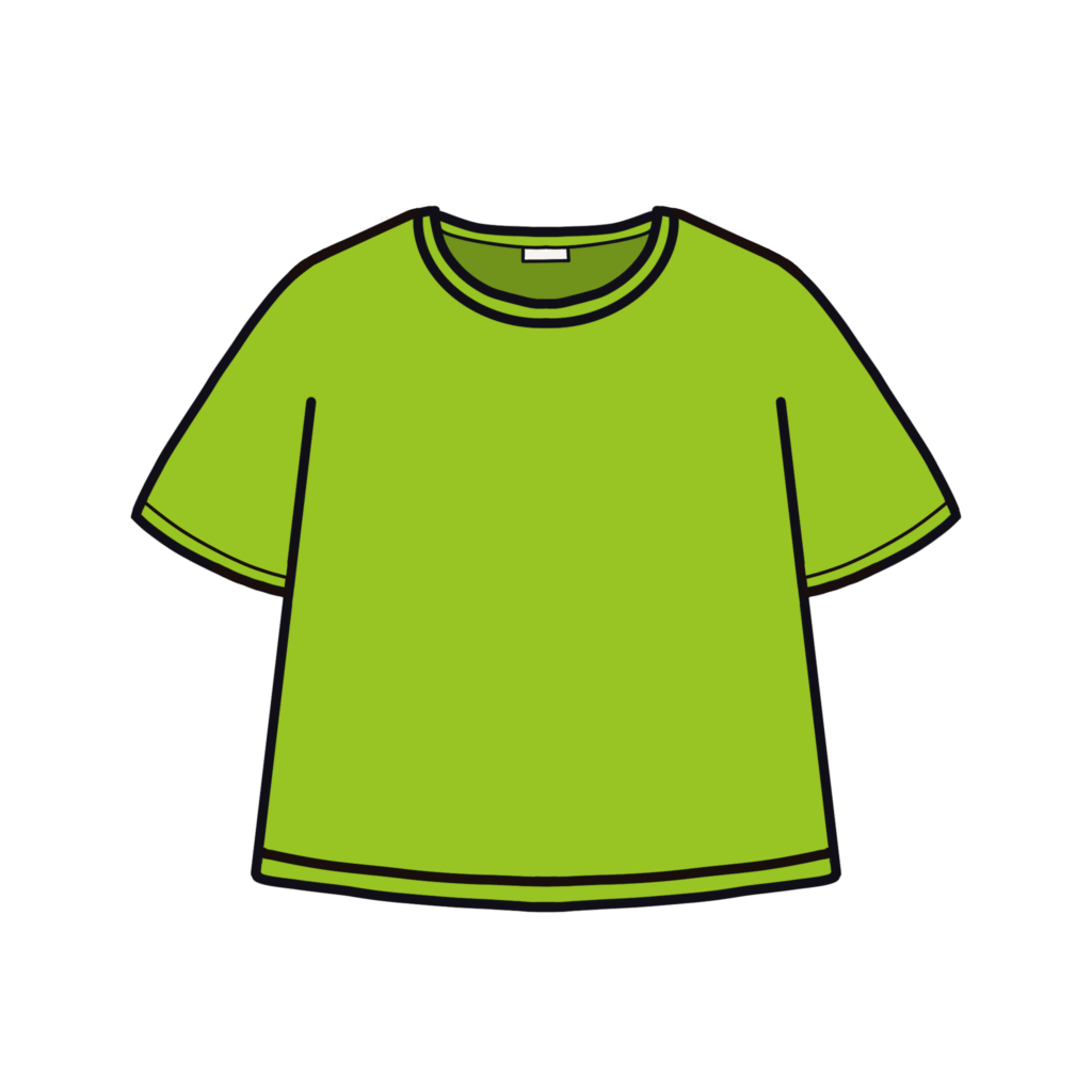 黄緑色の半袖Tシャツのイラスト素材
