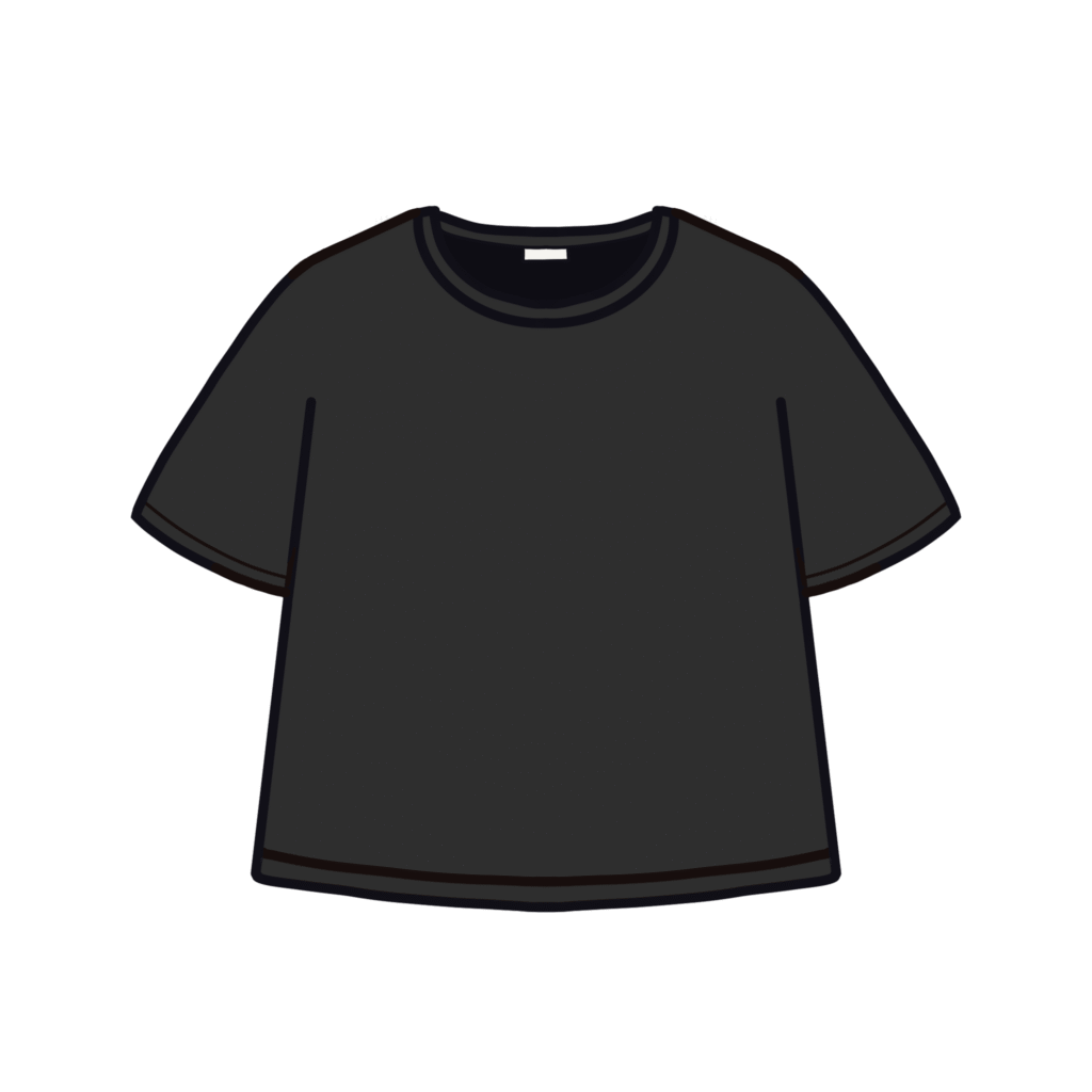 黒い半袖Tシャツのイラスト素材
