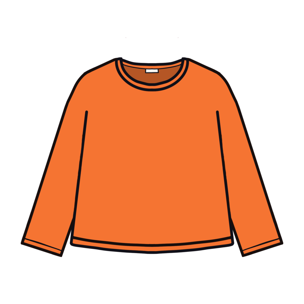 オレンジ色の長袖Tシャツのイラスト素材