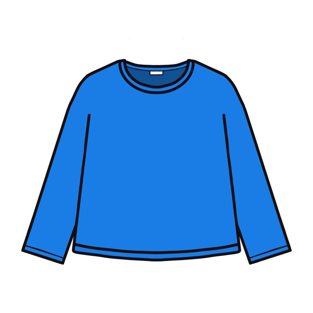 水色の長袖Tシャツのイラスト素材