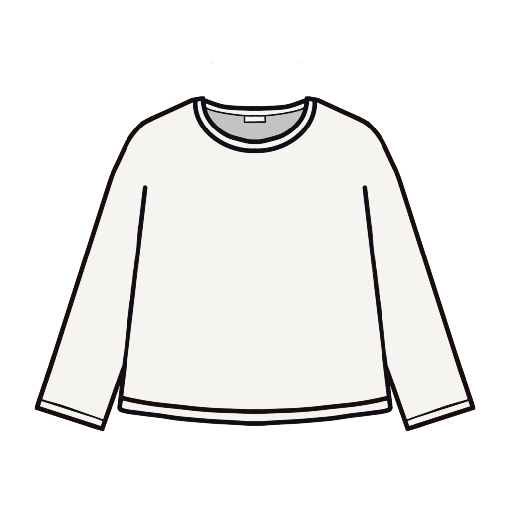 白い長袖Tシャツのイラスト素材
