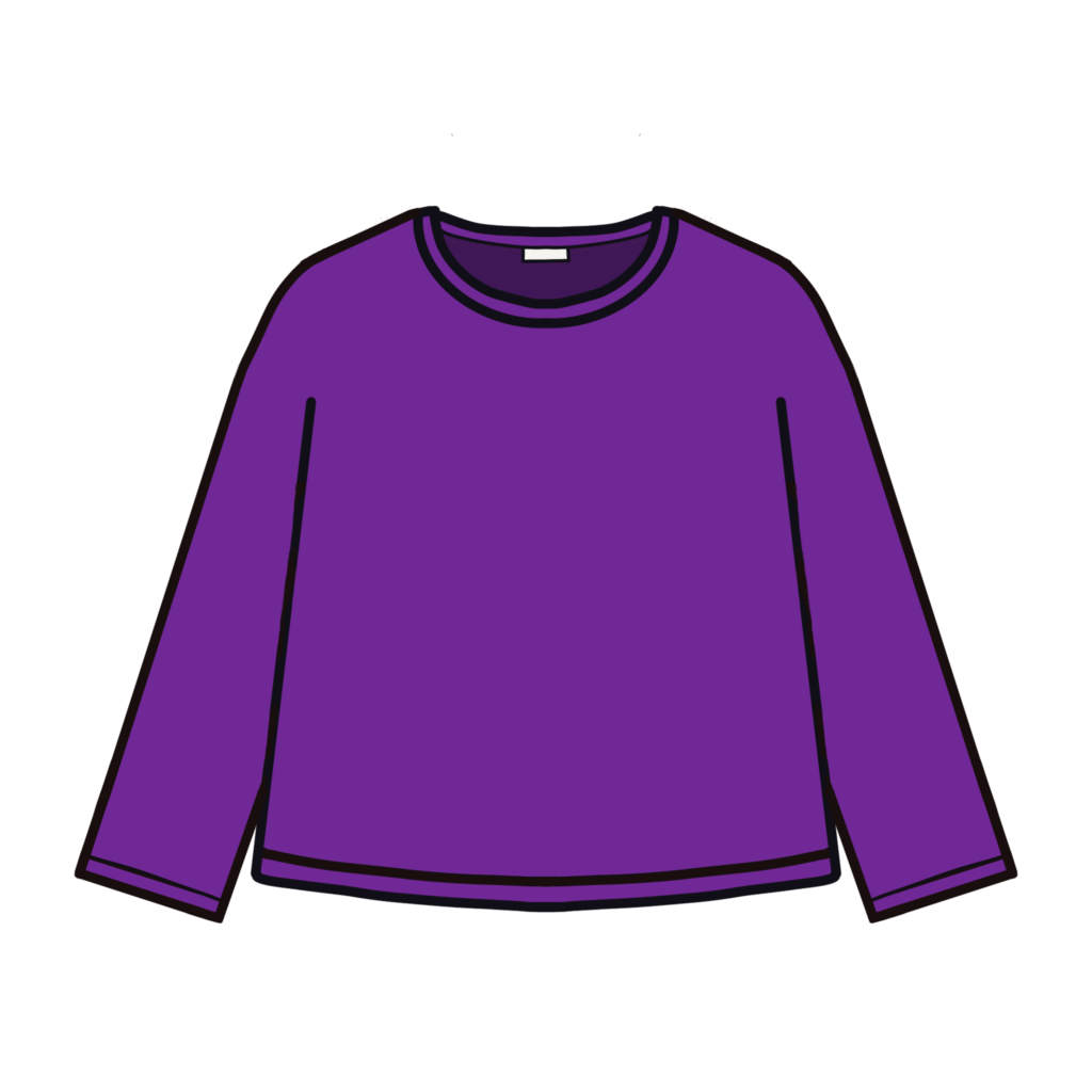 紫色の長袖Tシャツのイラスト素材