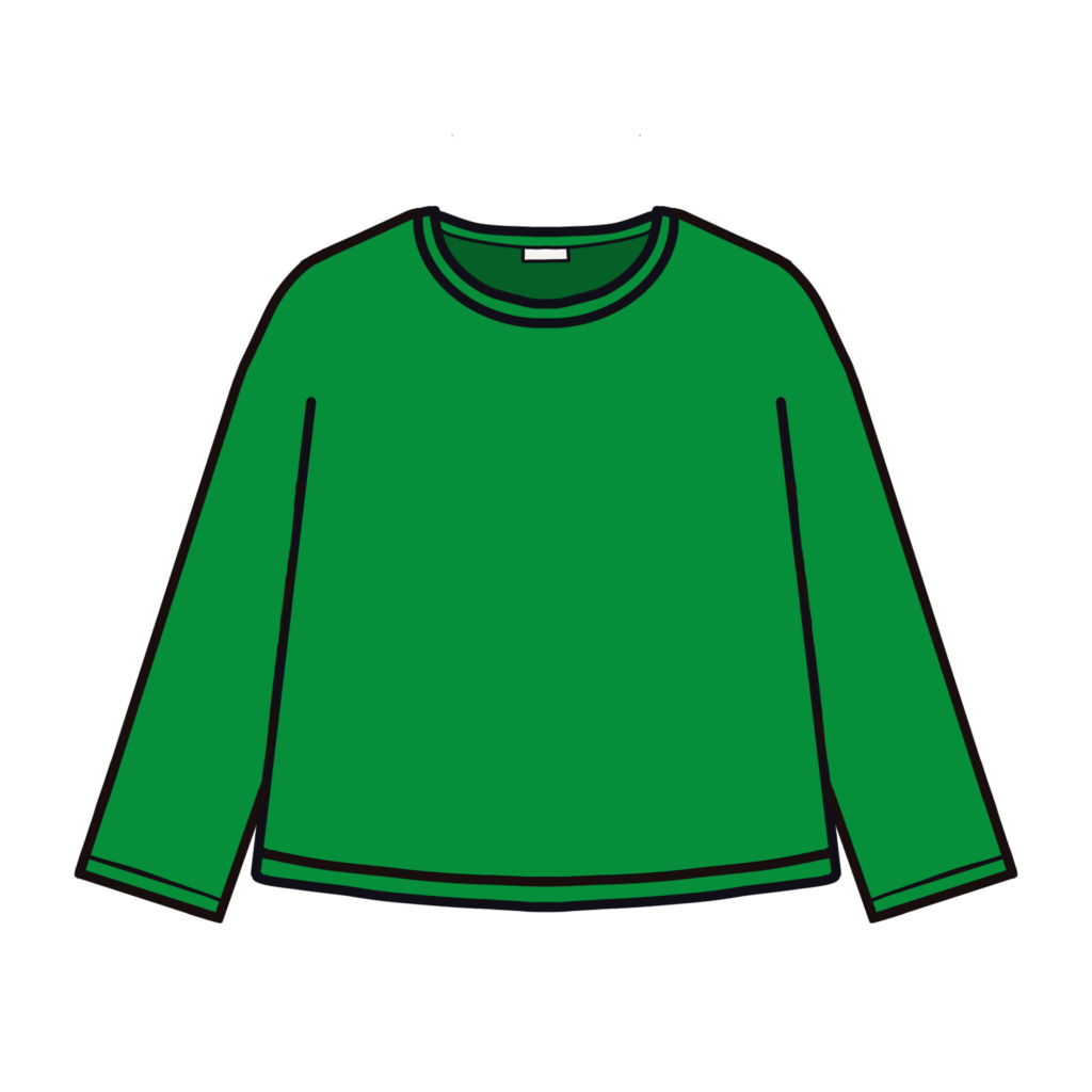 緑色の長袖Tシャツのイラスト素材