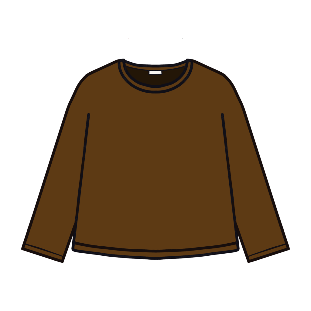 茶色の長袖Tシャツのイラスト素材