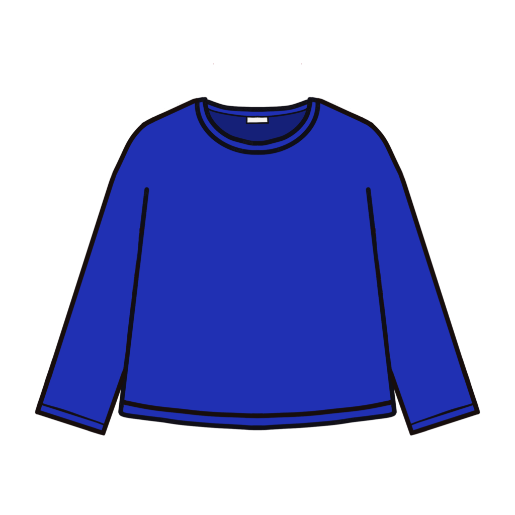 青い長袖Tシャツのイラスト素材