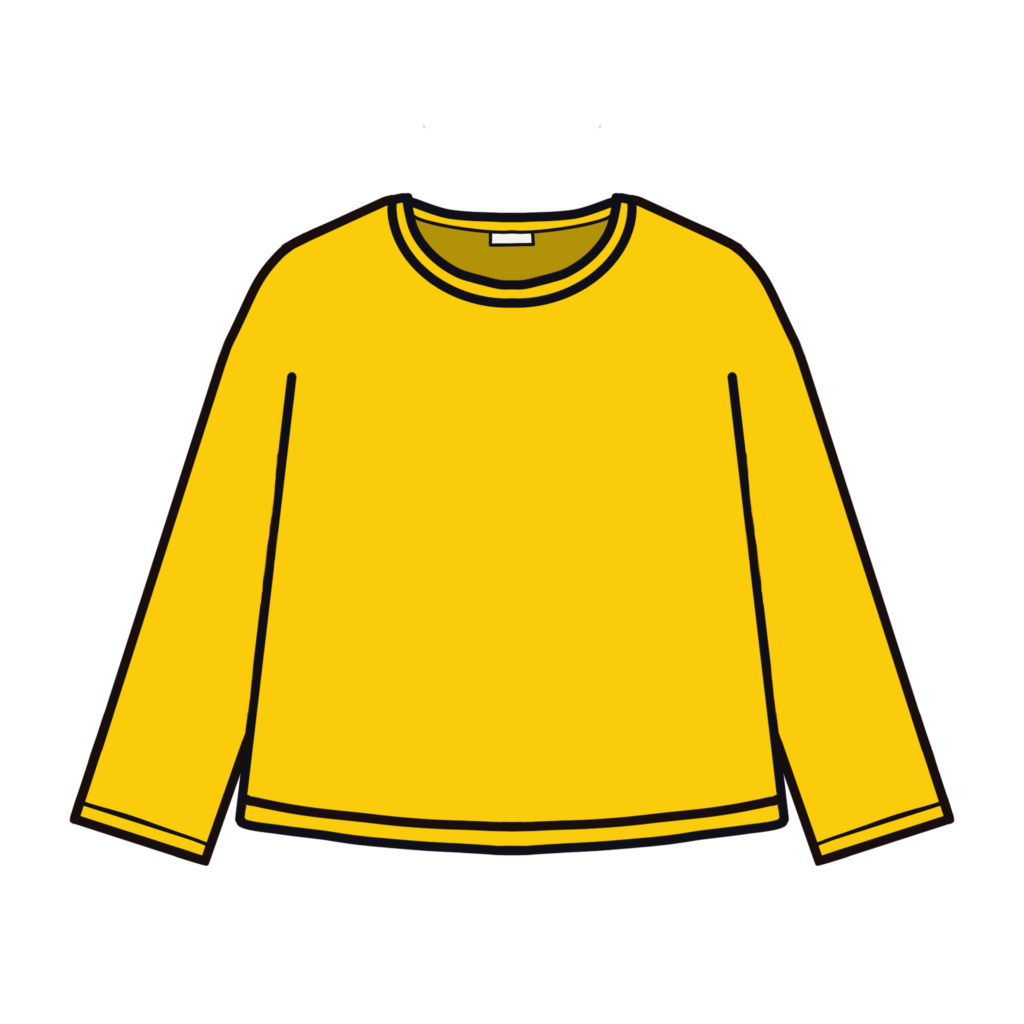 黄色の長袖Tシャツのイラスト素材