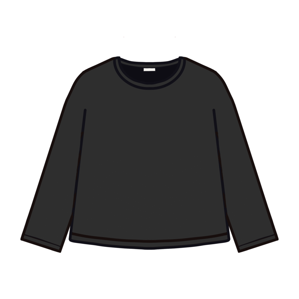 黒い長袖Tシャツのイラスト素材