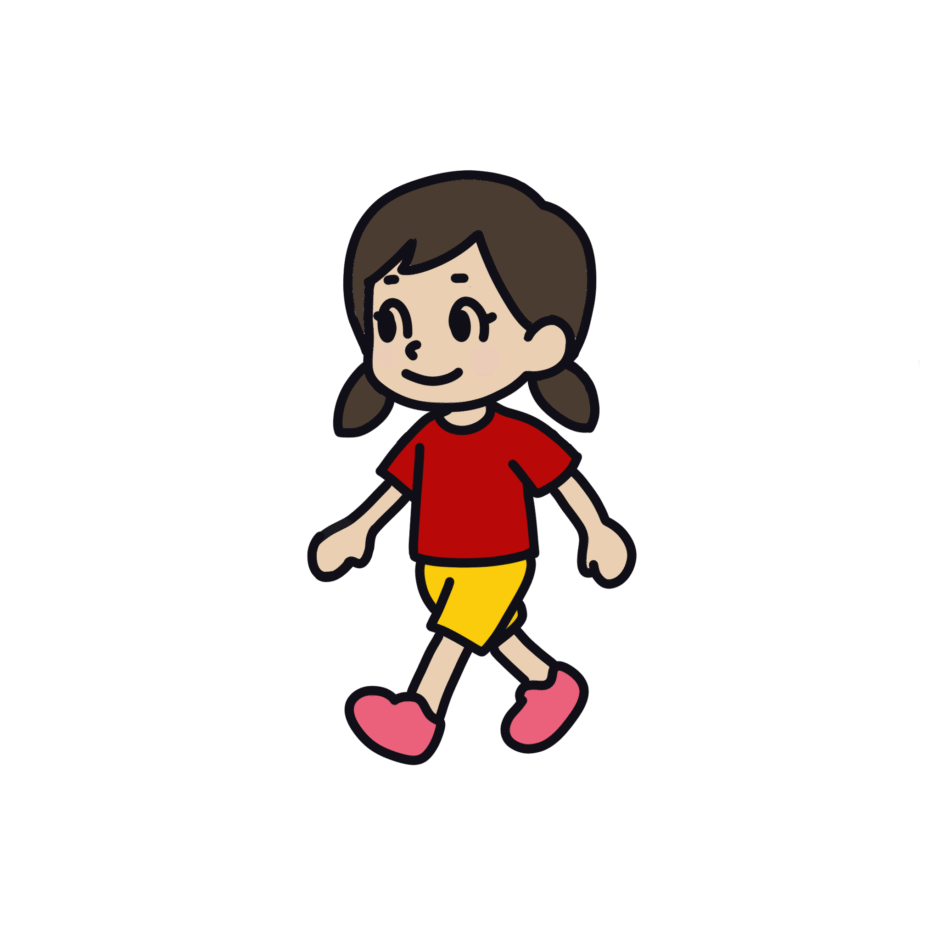 歩く女の子のイラスト