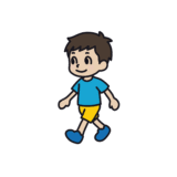 歩く男の子のイラスト