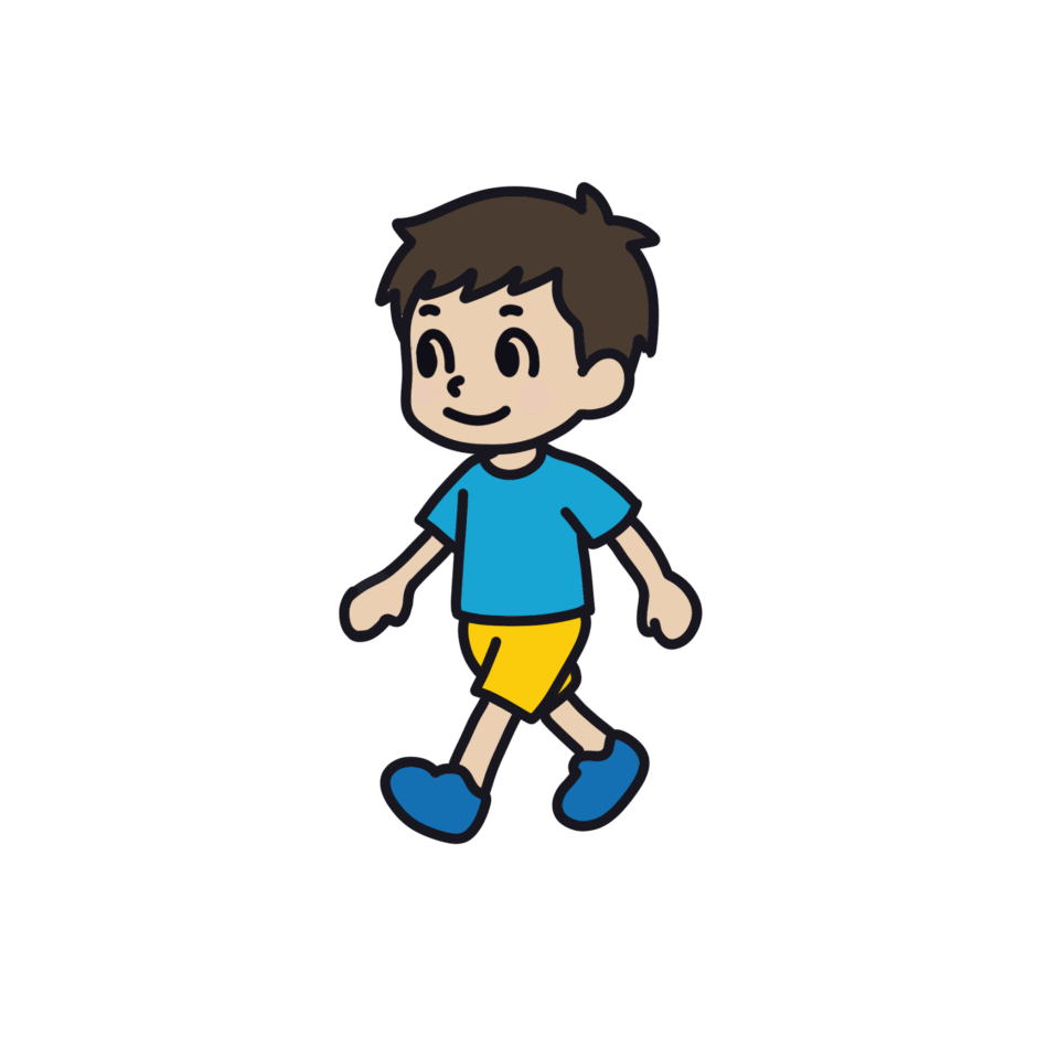 歩く男の子のイラスト