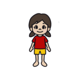 立っている女の子のイラスト
