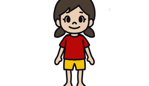 『立つ』（女の子）のフリーイラスト