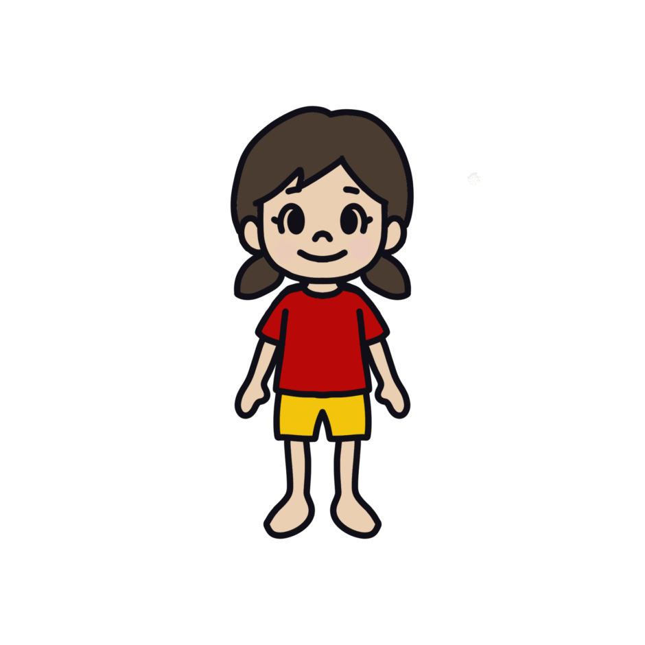 立っている女の子のイラスト