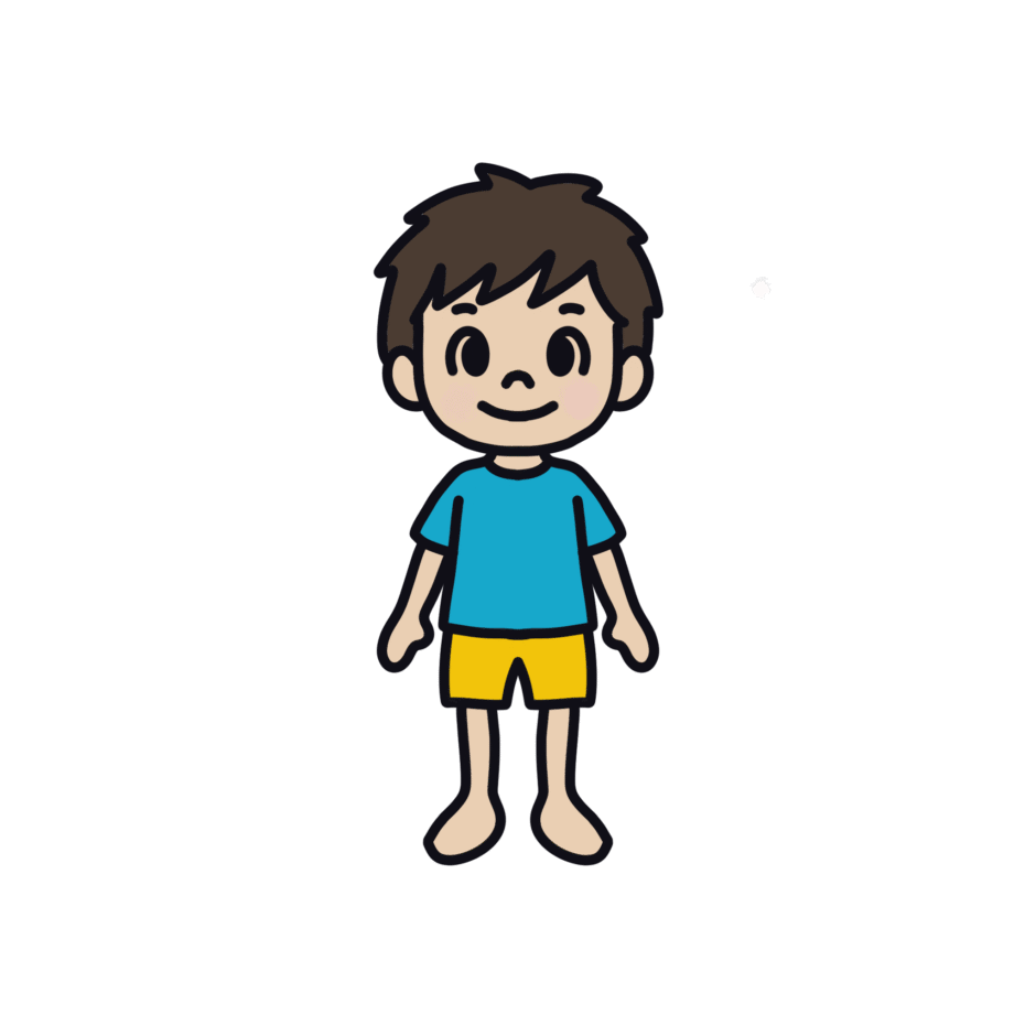立っている男の子のイラスト