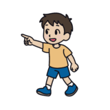 指さしする男の子のイラスト