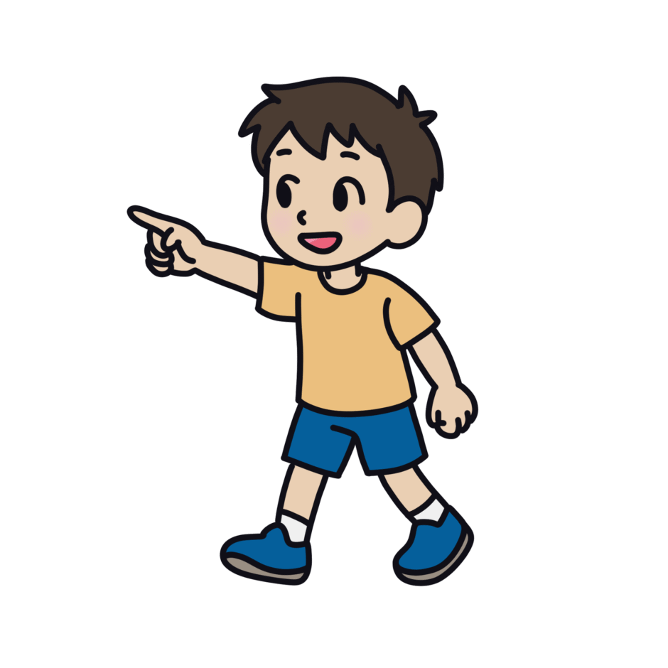 指さしする男の子のイラスト