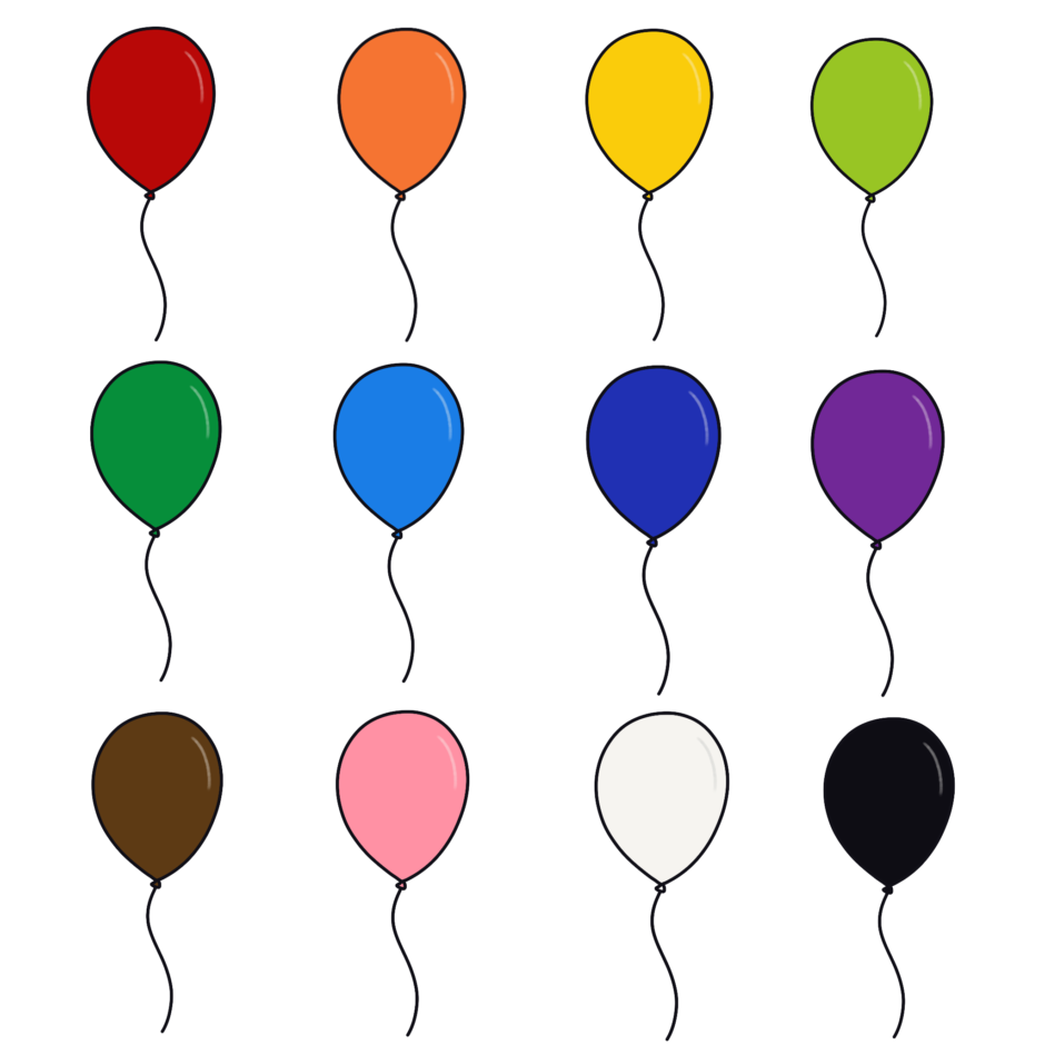 カラフルな風船のイラスト素材