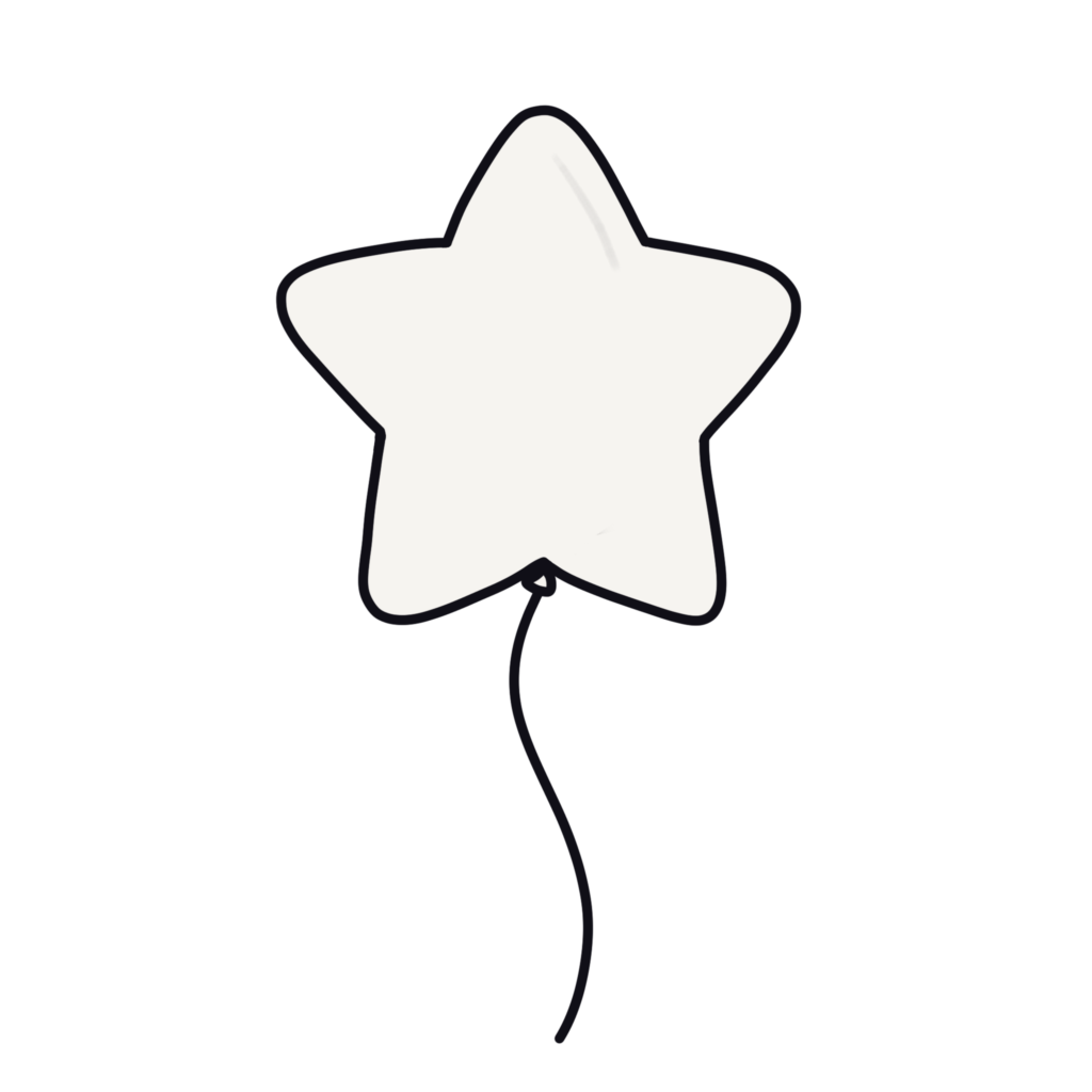 白い風船（星型）のイラスト素材