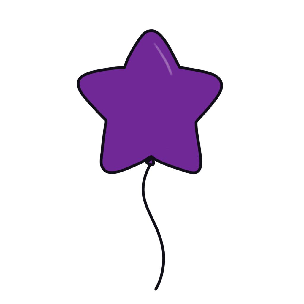 紫色の風船（星型）のイラスト素材