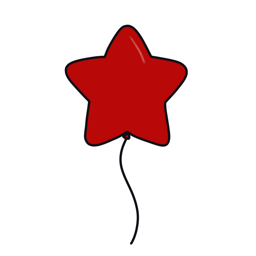 赤い風船（星型）のイラスト素材