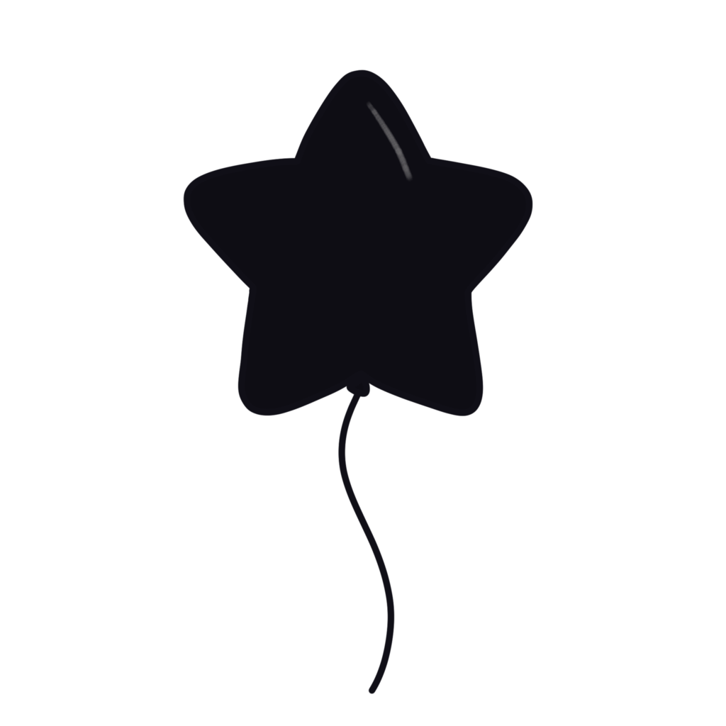 黒い風船（星型）のイラスト素材